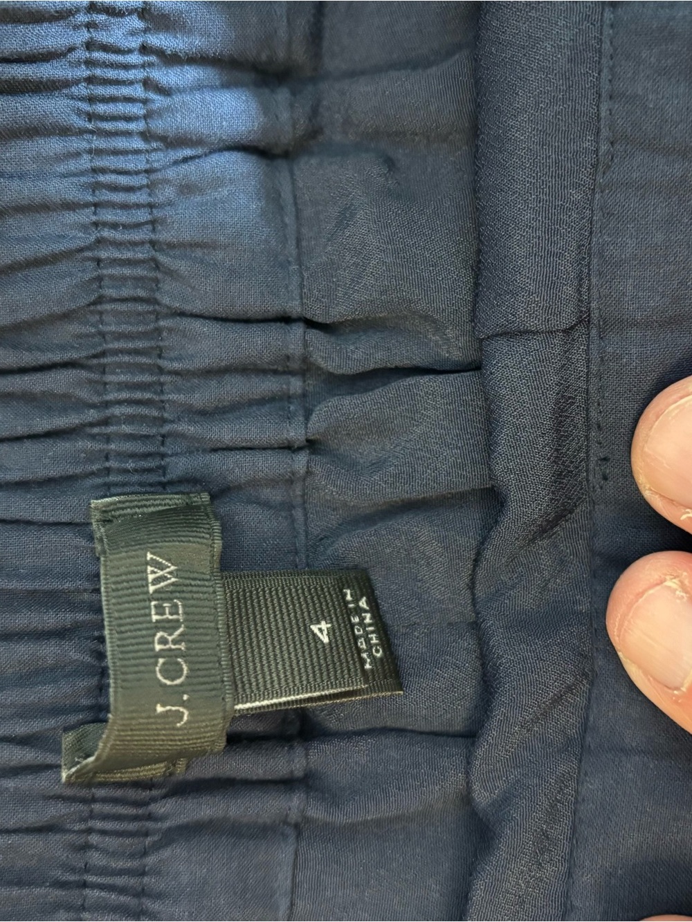 J. Crew Women's Navy Mesh Skirt with Cobalt Blue Velvet Polka Dots - Picture 3 of 5